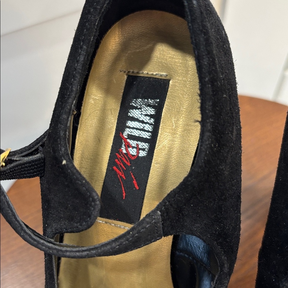Wild Pair Black Suede Platform Heels - Picture 2 of 6